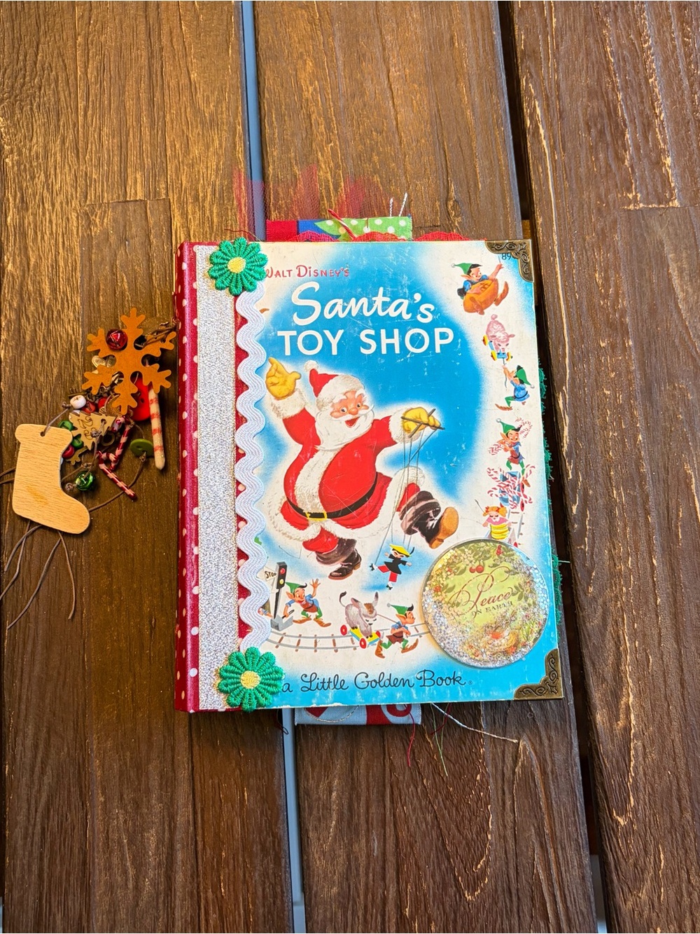 Christmas Junk Journal Little Golden Book Santa’s Toy Shop Decorated 2 Sig